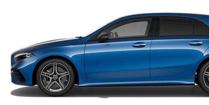 Mercedes Benz clase A 200d azul disponible en el renting sin entrada de mobility centro suscripciones